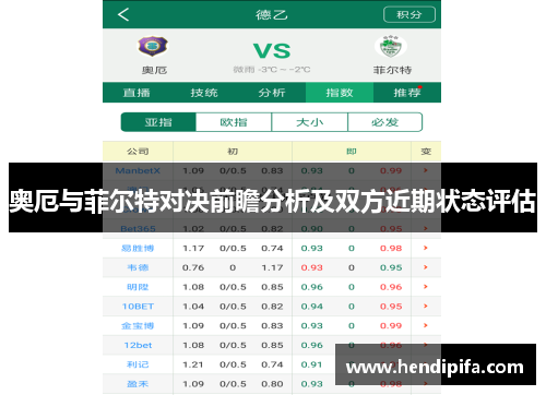 奥厄与菲尔特对决前瞻分析及双方近期状态评估